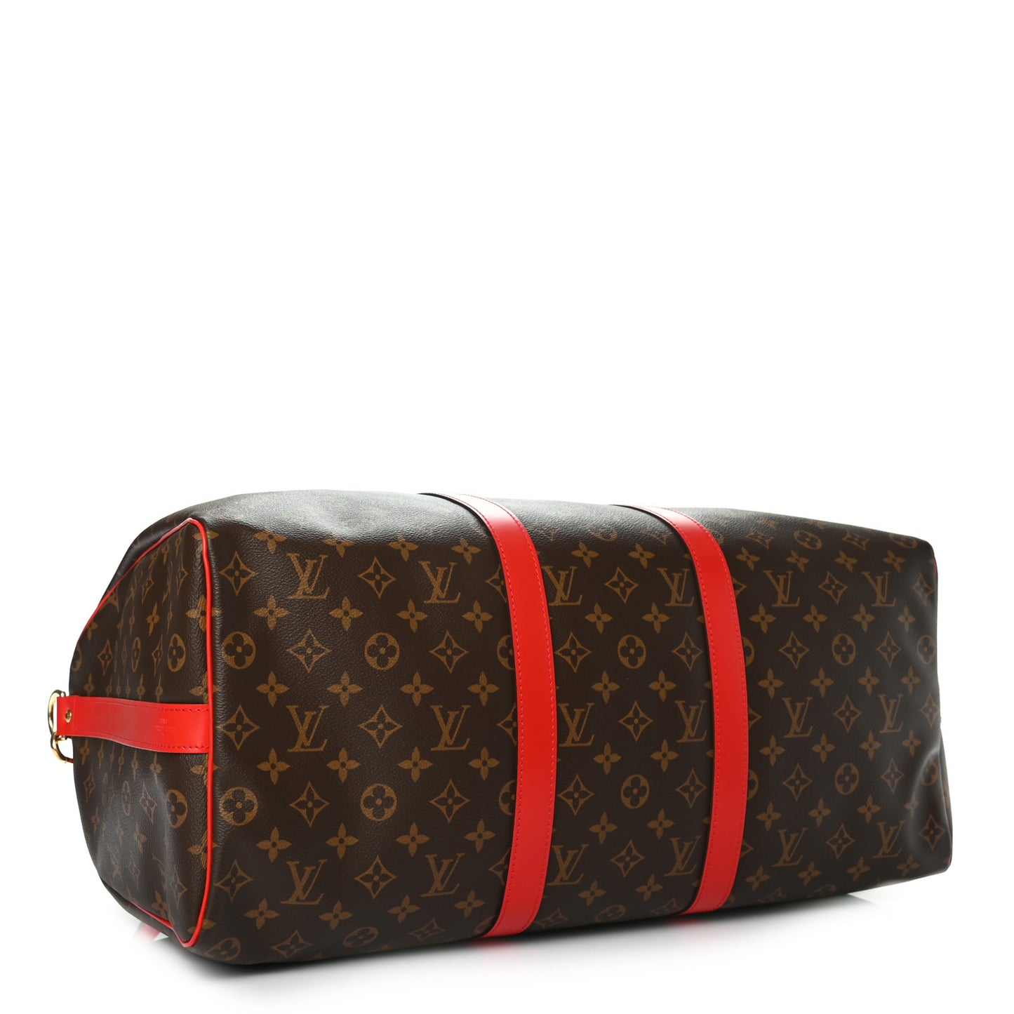 Calfskin Monogram Keepall Bandouliere 50 Coquelicot
