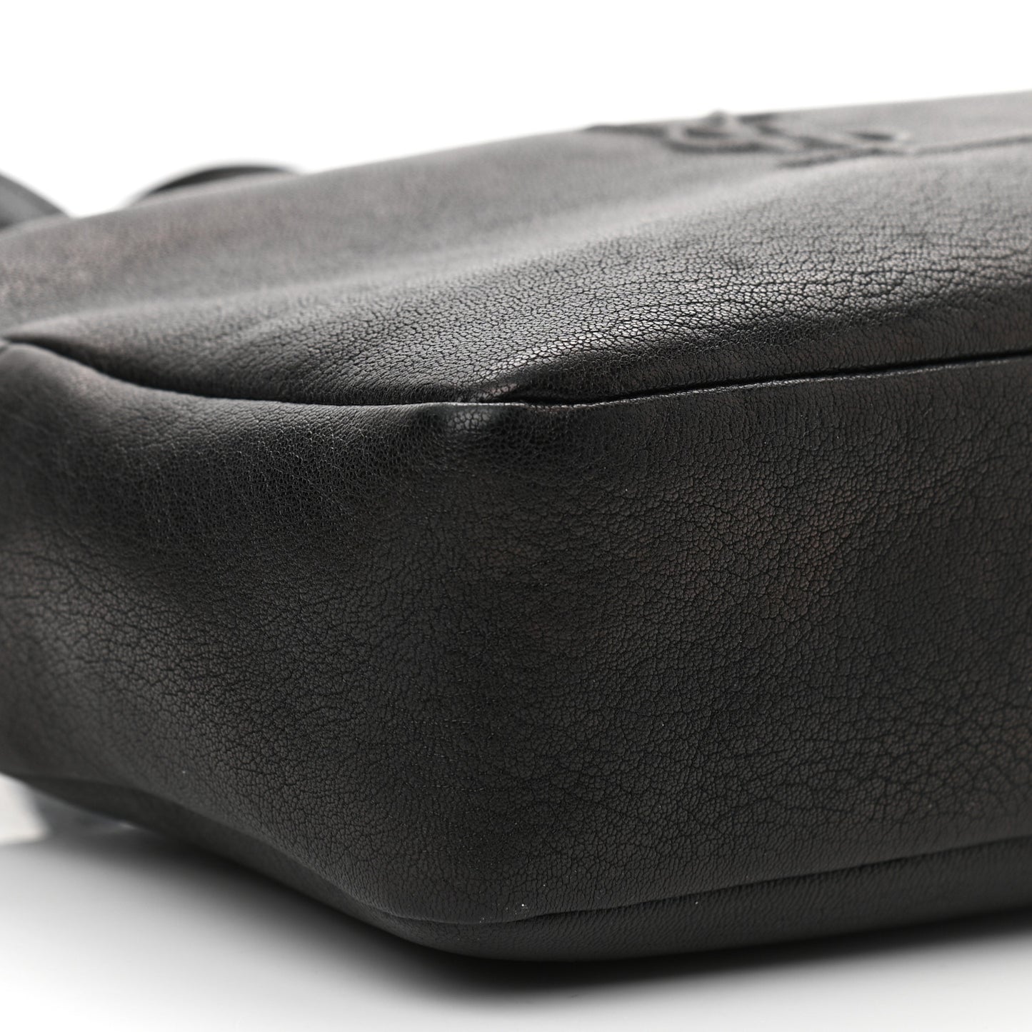 Lambskin Monogram Embossed Small Lou Camera Bag Black