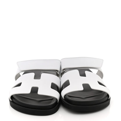 Hermes Calfskin Womens Chypre Sandals 37 White 2 of 9