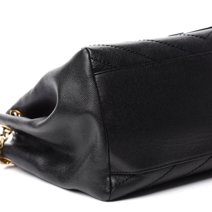 Saint Laurent Grain De Poudre Chevron Monogram Medium Nolita Black 6 of 10