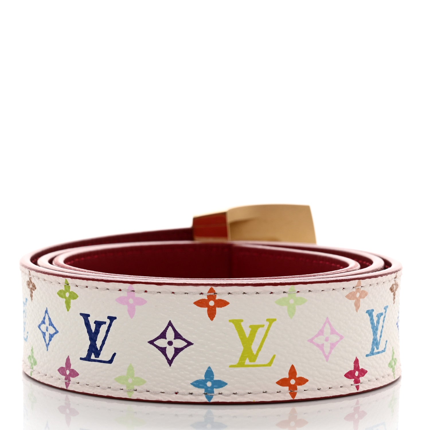 Louis Vuitton Monogram Multicolor Ceinture Belt 75 30 White 2 of 5
