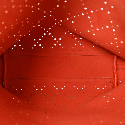 Chanel Perforated Grained Calfskin Large Shopping Tote Light Beige Orange 6 of 13