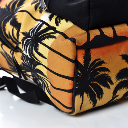 Saint Laurent Nylon Palm Tree Sunset Print Hunting Backpack Red Yellow Black 5 of 14