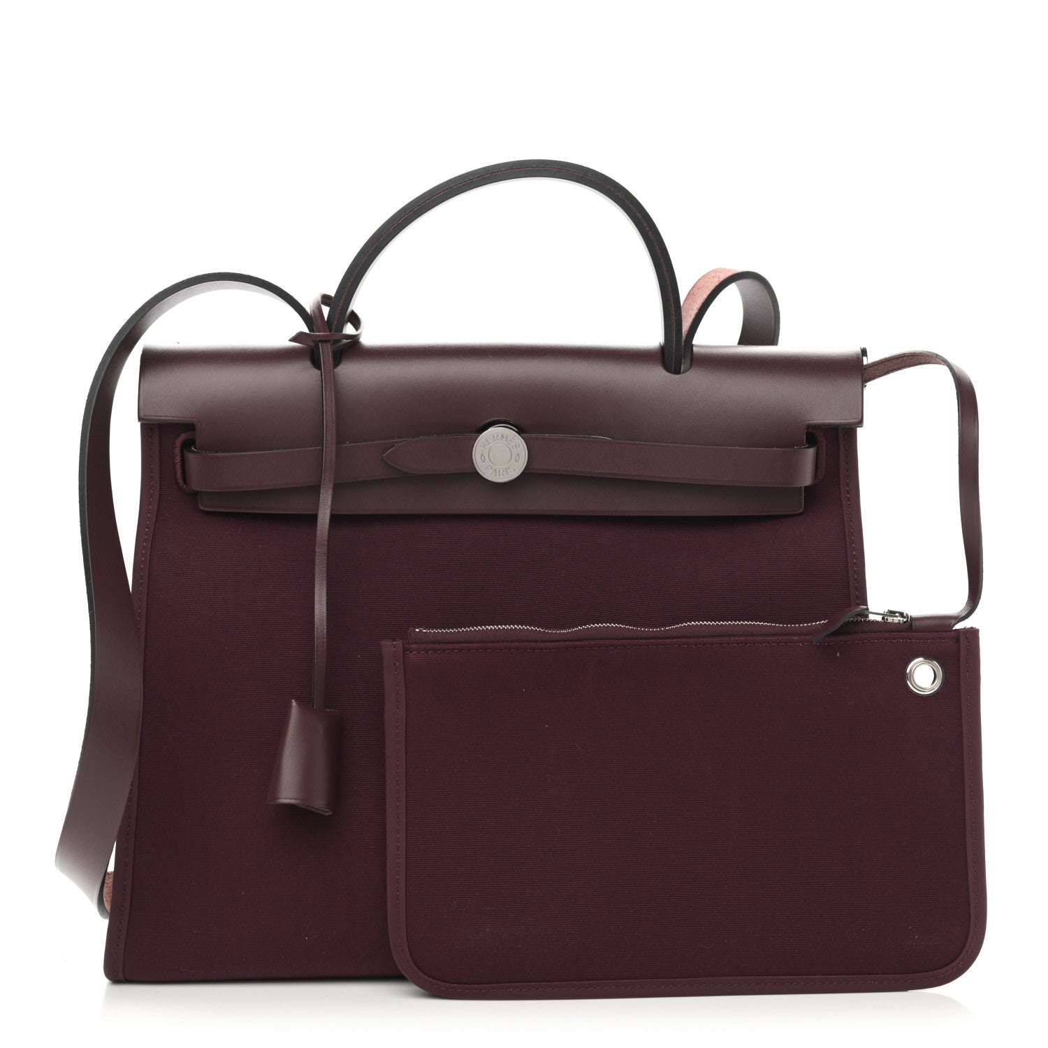 Hermes Military Toile Vache Hunter Herbag Zip 31 PM Prune 1 of 11