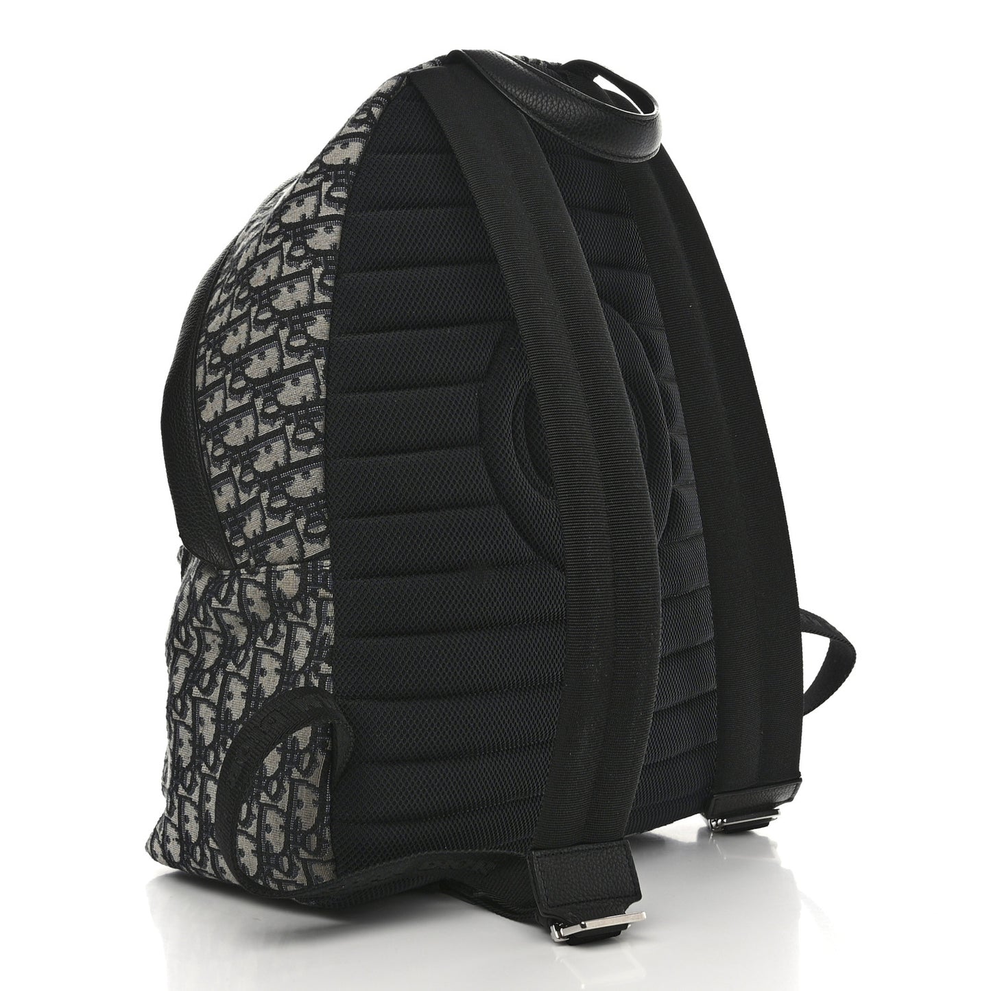 Oblique Calfskin Rider Backpack Beige Black