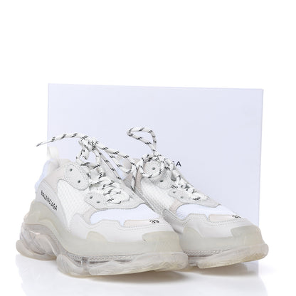 Balenciaga Fabric Mesh Clear Sole Womens Triple S Sneakers 39 White 8 of 8