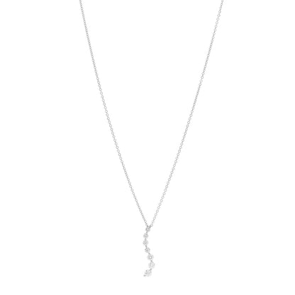 Parker & West by FASHIONPHILE 18K White Gold Diamond .88ctw Graduated Drop Pendant Necklace 1 of 7
