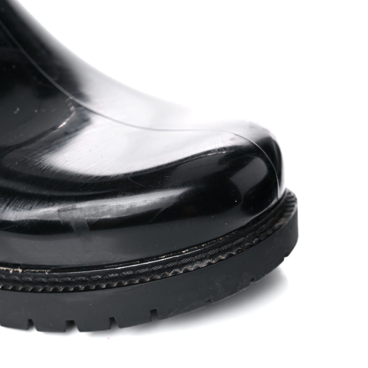 Rubber Embossed Monogram Splash Rain Boots 38 Black
