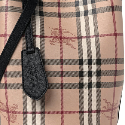 Burberry Haymarket Check Colours Small Lorne Bucket Crossbody Black 7 of 10