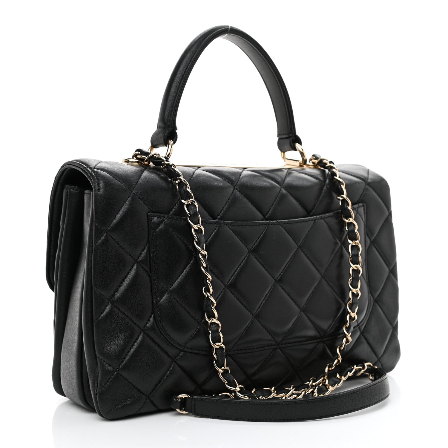 Chanel Lambskin Quilted Medium Trendy CC Flap Dual Handle Bag Black 3 of 12