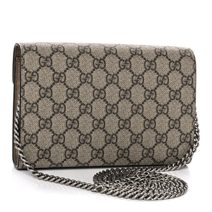 Gucci GG Supreme Monogram Mini Dionysus Chain Wallet Beige Taupe 3 of 11