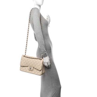 Chanel Iridescent Caviar Quilted Jumbo Double Flap Dark White 2 of 20