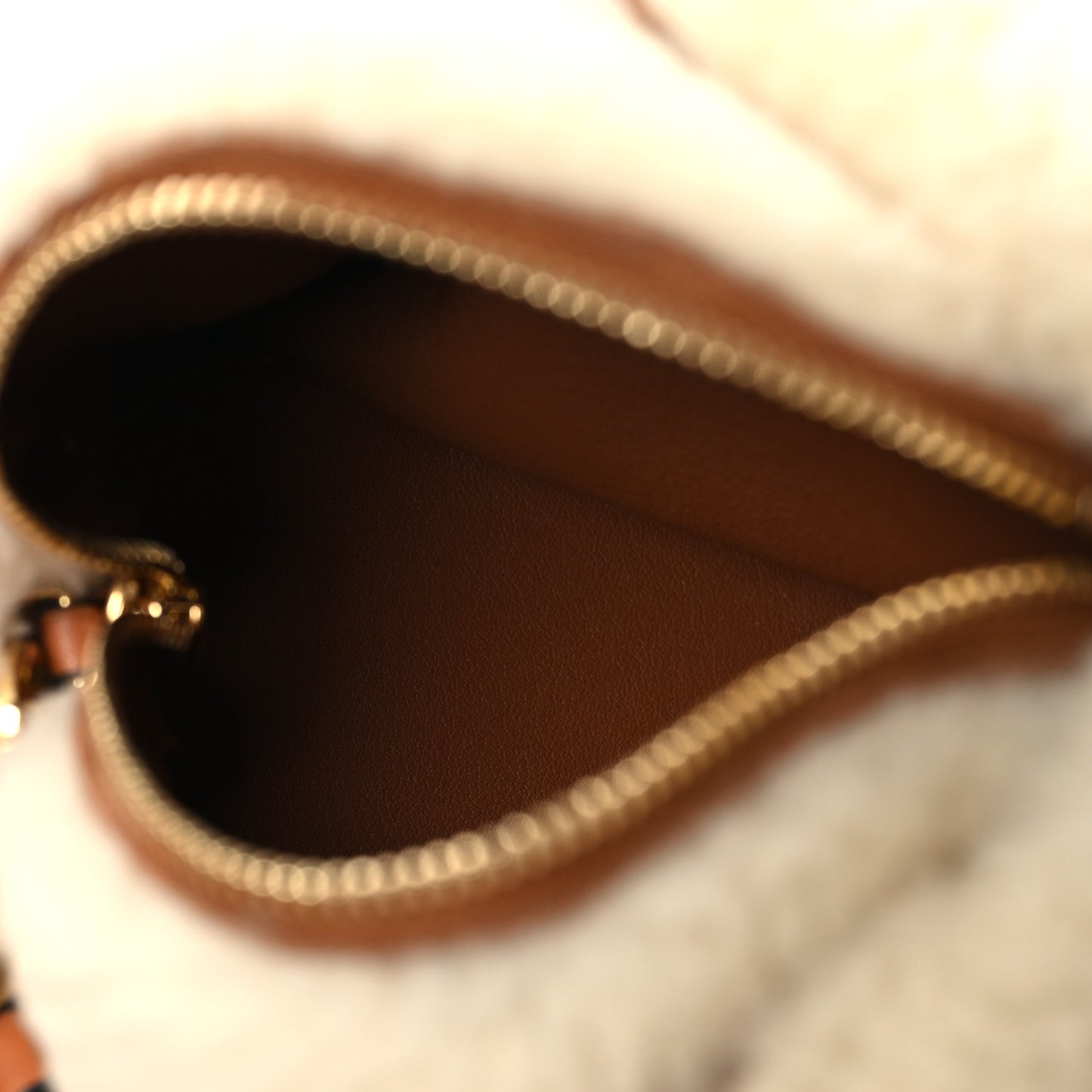 Shearling Mini Bunny Crossbody Bag Natural