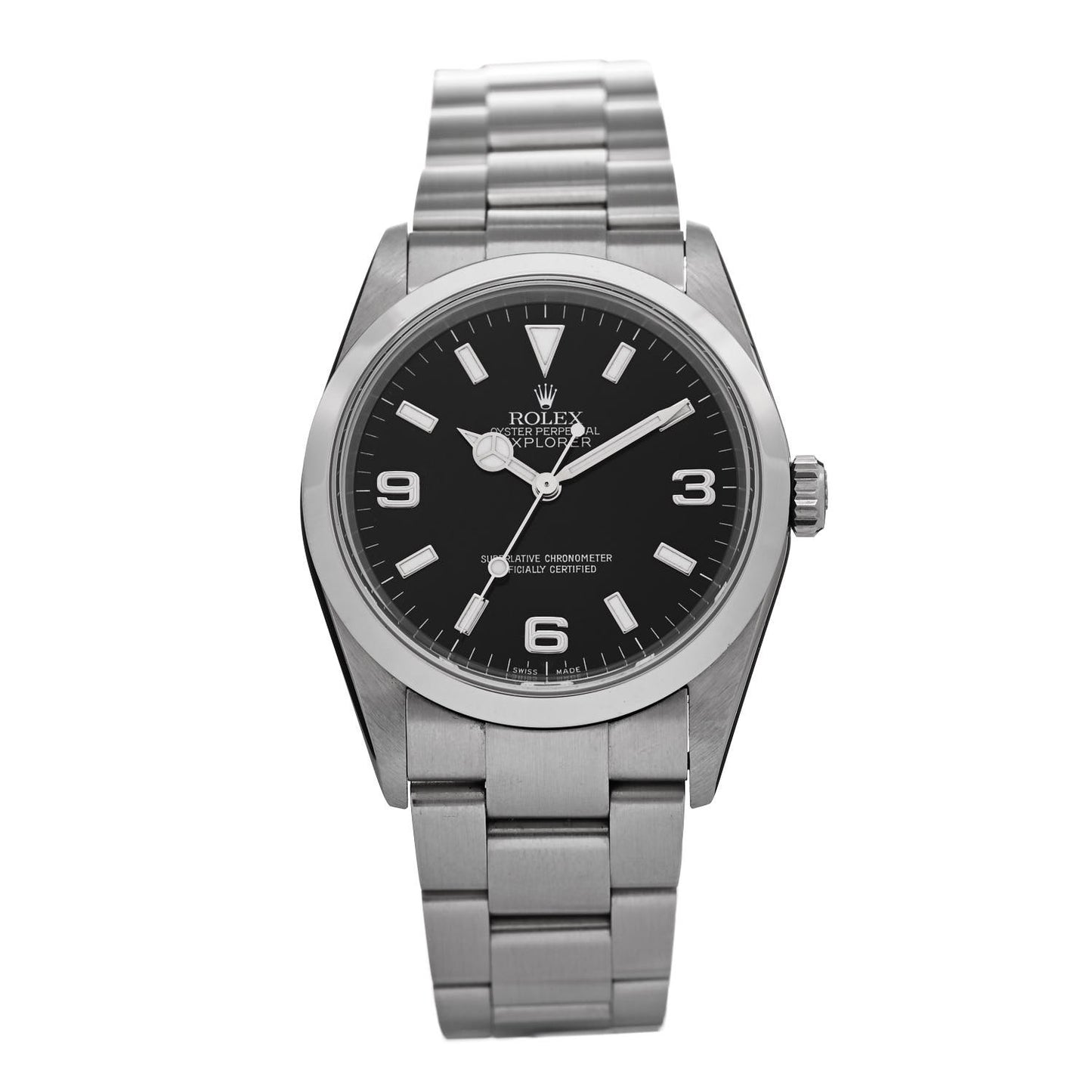 Stainless Steel 36mm Oyster Perpetual Explorer Watch Black 114270