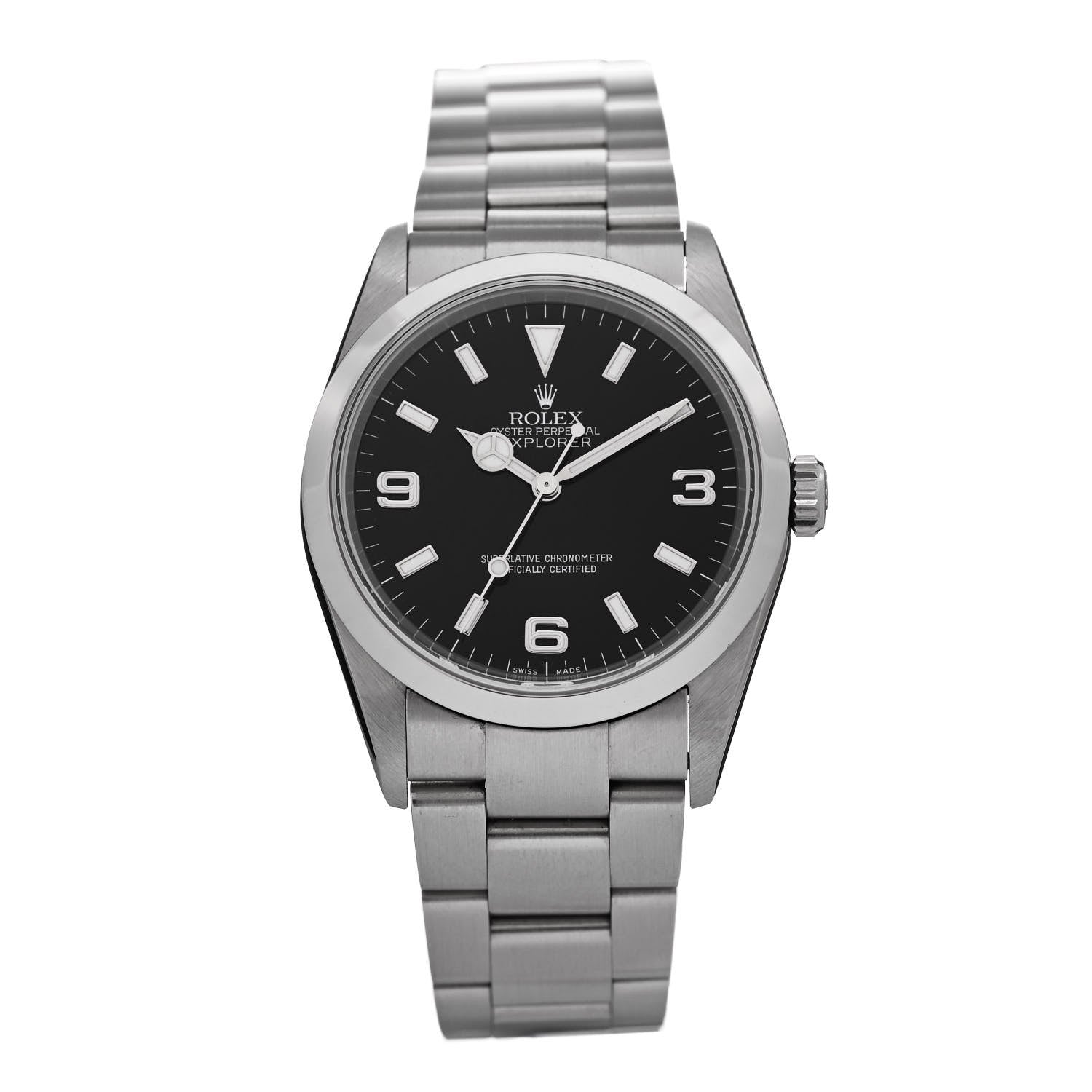 Rolex Stainless Steel 36mm Oyster Perpetual Explorer Watch Black 114270 1 of 5