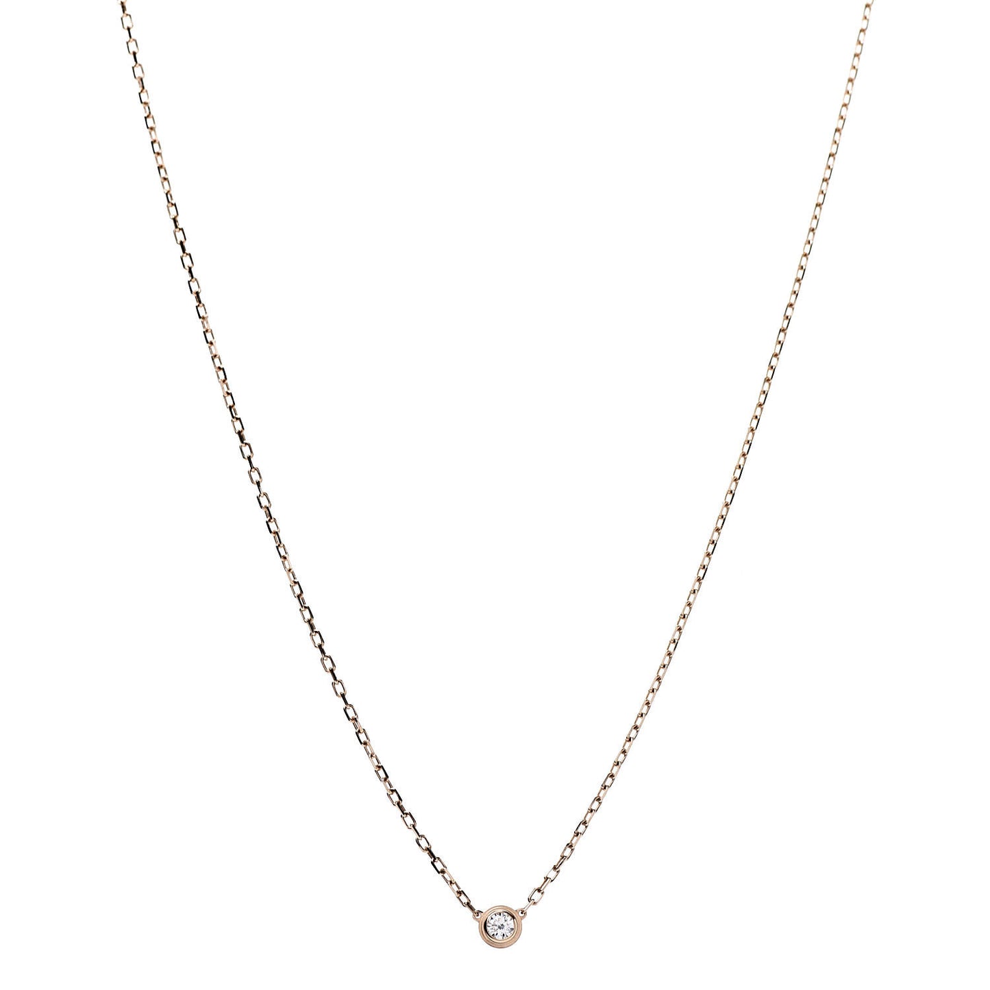 18K Pink Gold Diamond SM D'Amour Pendant Necklace