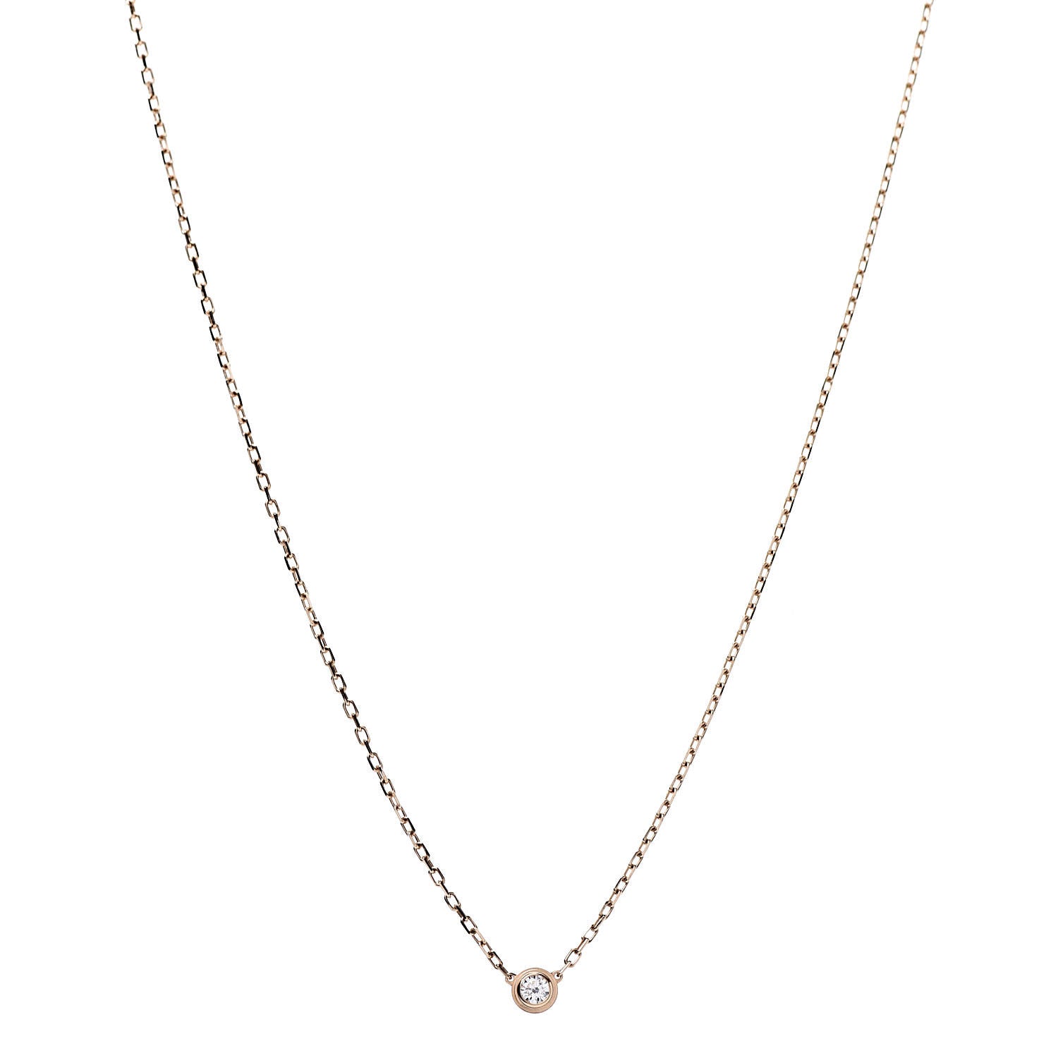 Cartier 18K Pink Gold Diamond SM D'Amour Pendant Necklace 1 of 6