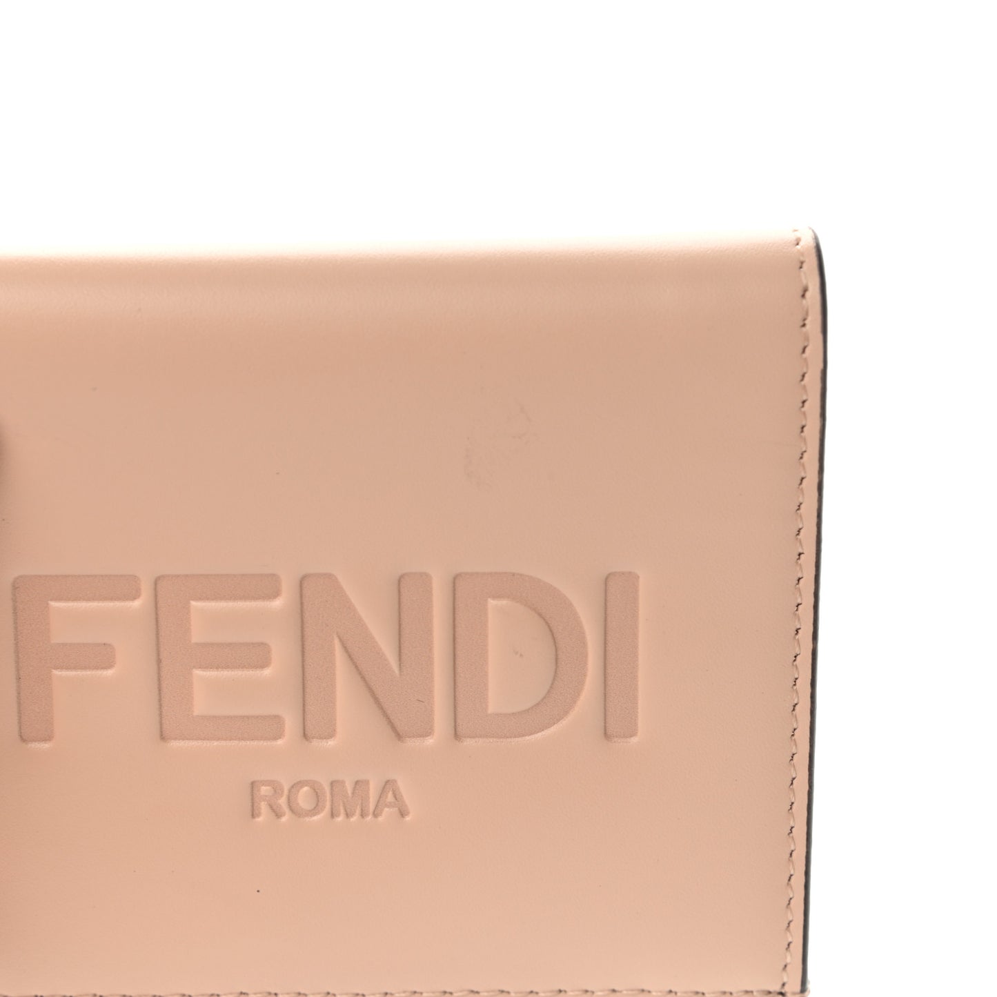 Vitello King Tamponato Logo Embossed Card Holder Wallet Light Rose