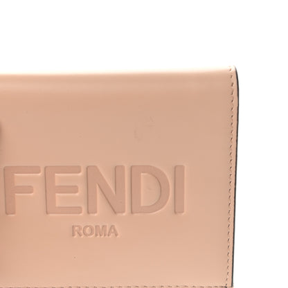Fendi Vitello King Tamponato Logo Embossed Card Holder Wallet Light Rose 8 of 10