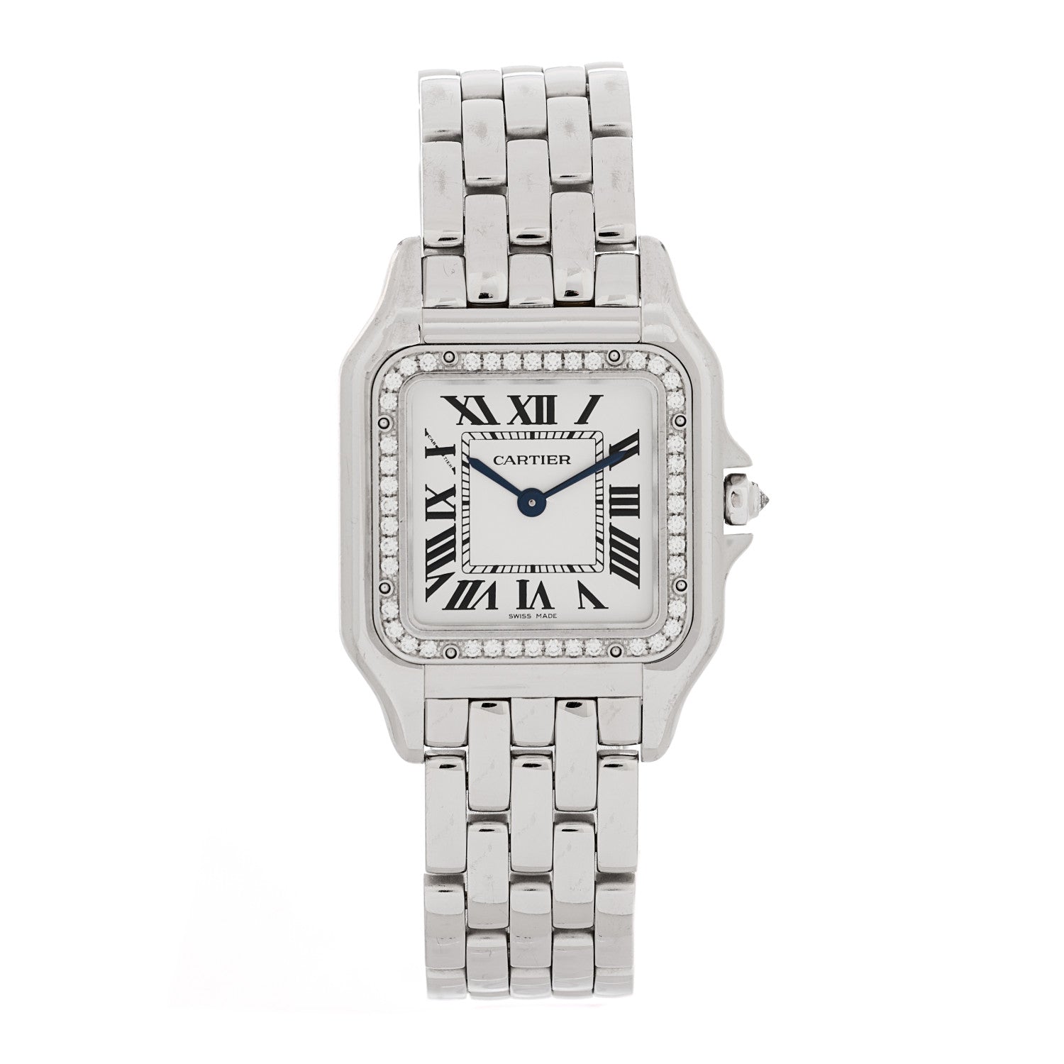 Cartier 18K White Gold Diamond 27mm Panthere Quartz Watch 1 of 5