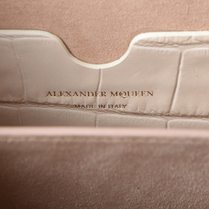 Alexander McQueen Calfskin Crocodile Embossed Box Shoulder Bag 16 Cream 6 of 7