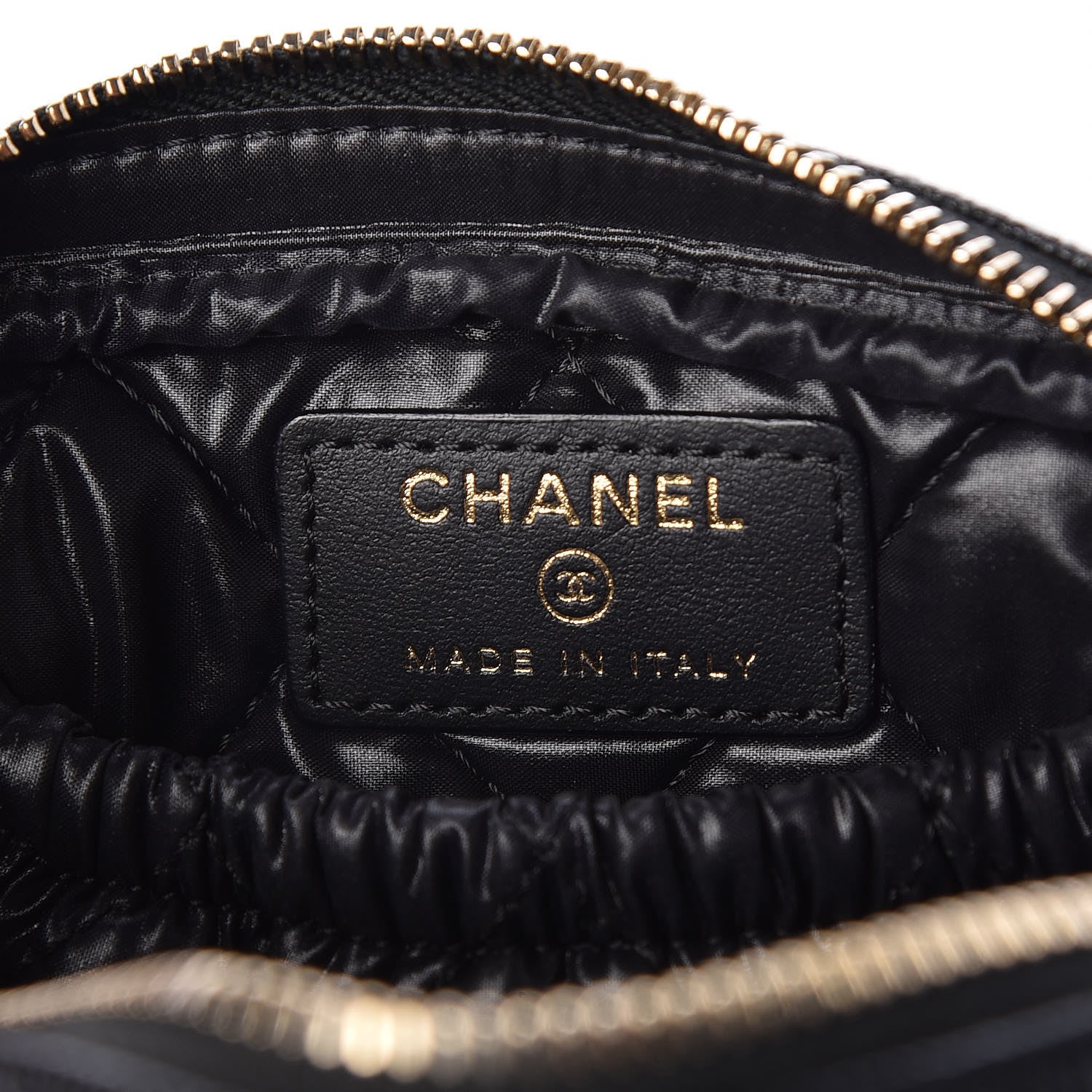 Chanel Caviar Quilted Small Curvy Pouch Cosmetic Case Black 6 of 10
