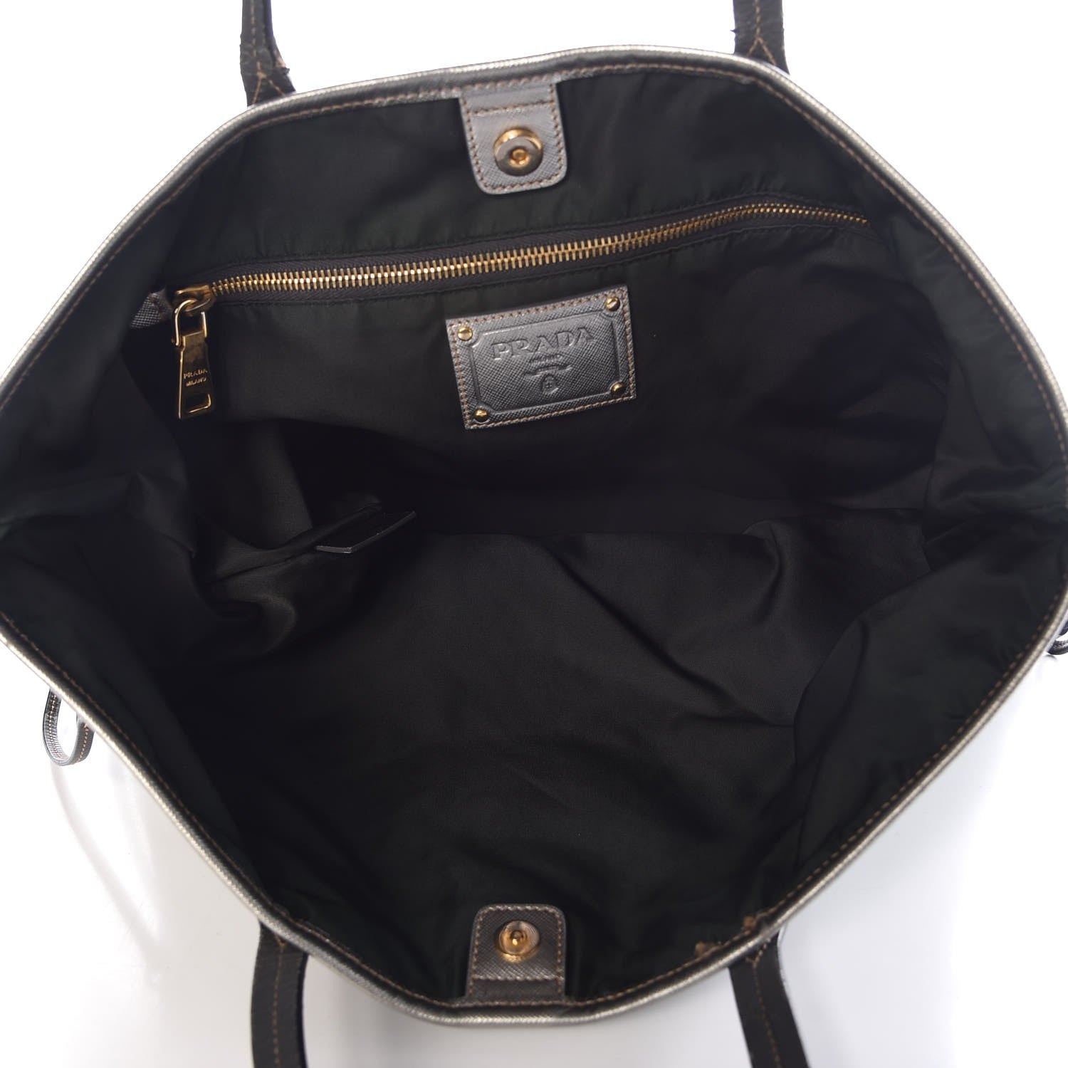 Prada Tessuto Nylon Saffiano Tote Green 5 of 15