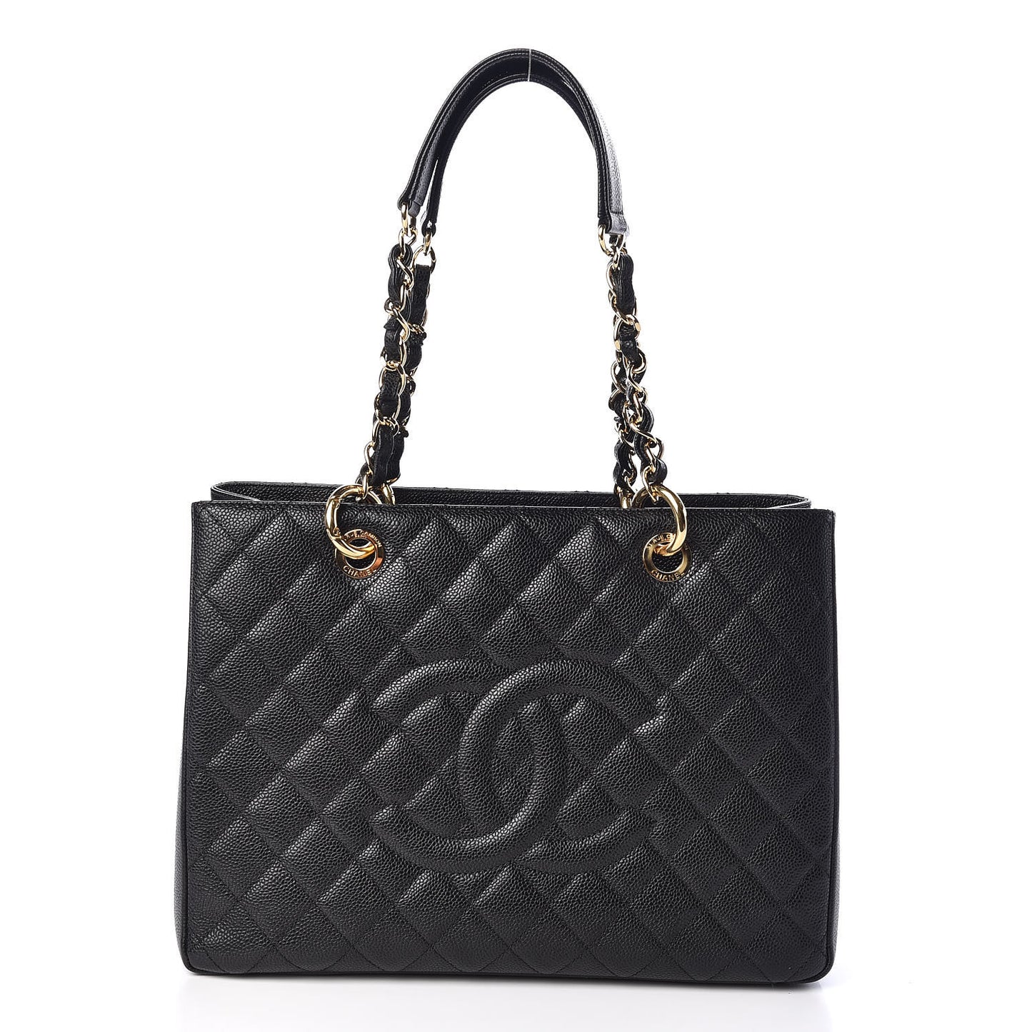 Caviar Quilted Grand Shopping Tote GST Black