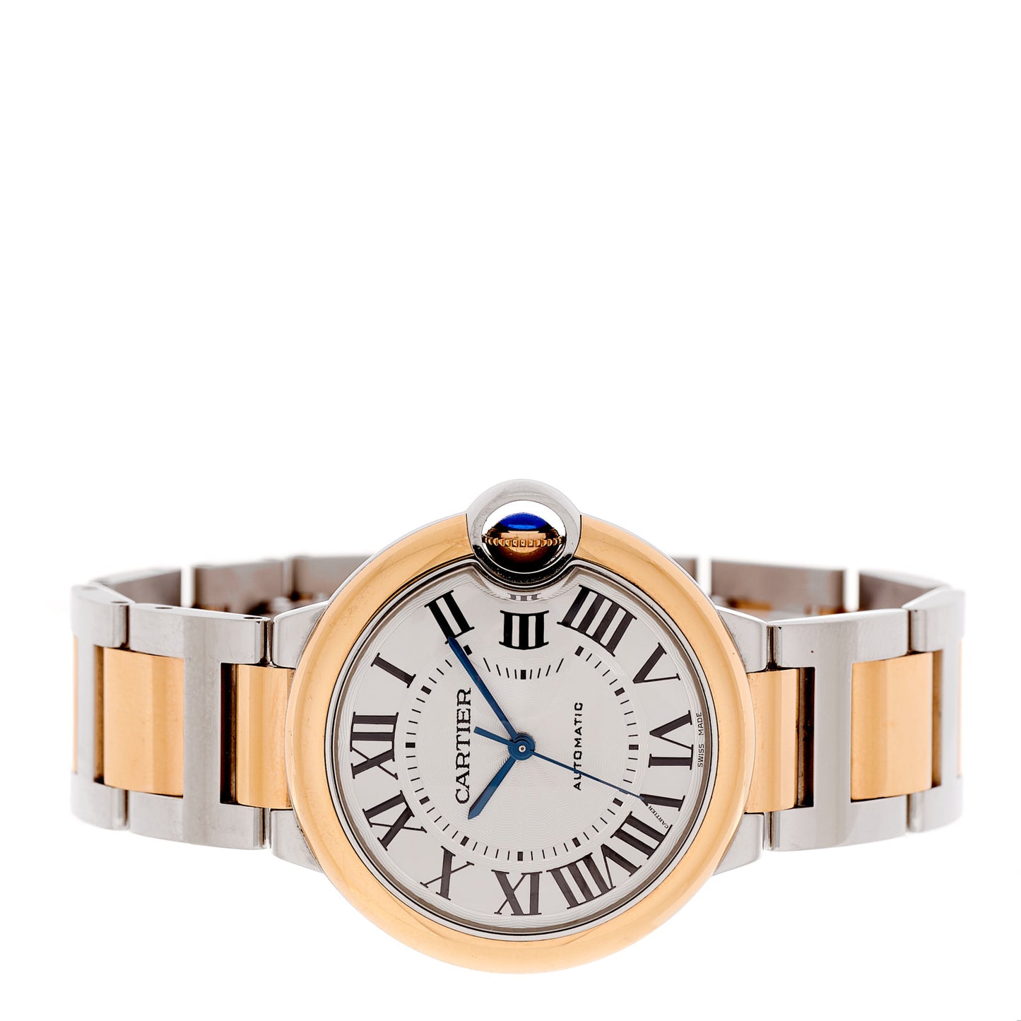 Stainless Steel 18K Pink Gold 36mm Ballon Bleu De Cartier Automatic Watch