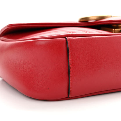 Gucci Calfskin Matelasse Mini GG Marmont Shoulder Bag Hibiscus Red 9 of 14