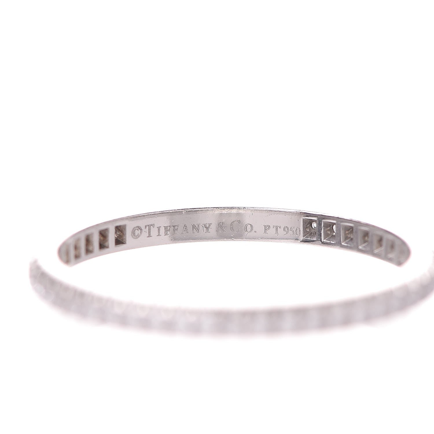 Tiffany Platinum Diamond .34ctw Soleste Eternity Band Ring 62 10 4 of 5