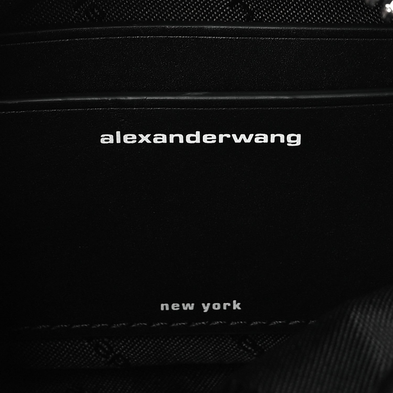 Alexander Wang Mesh Crystal Rhinestone Mini Heiress Pouch Black Silver 6 of 9