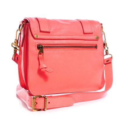 Proenza Schouler Leather PS1 Pouch Messenger Bag Neon Coral 3 of 13
