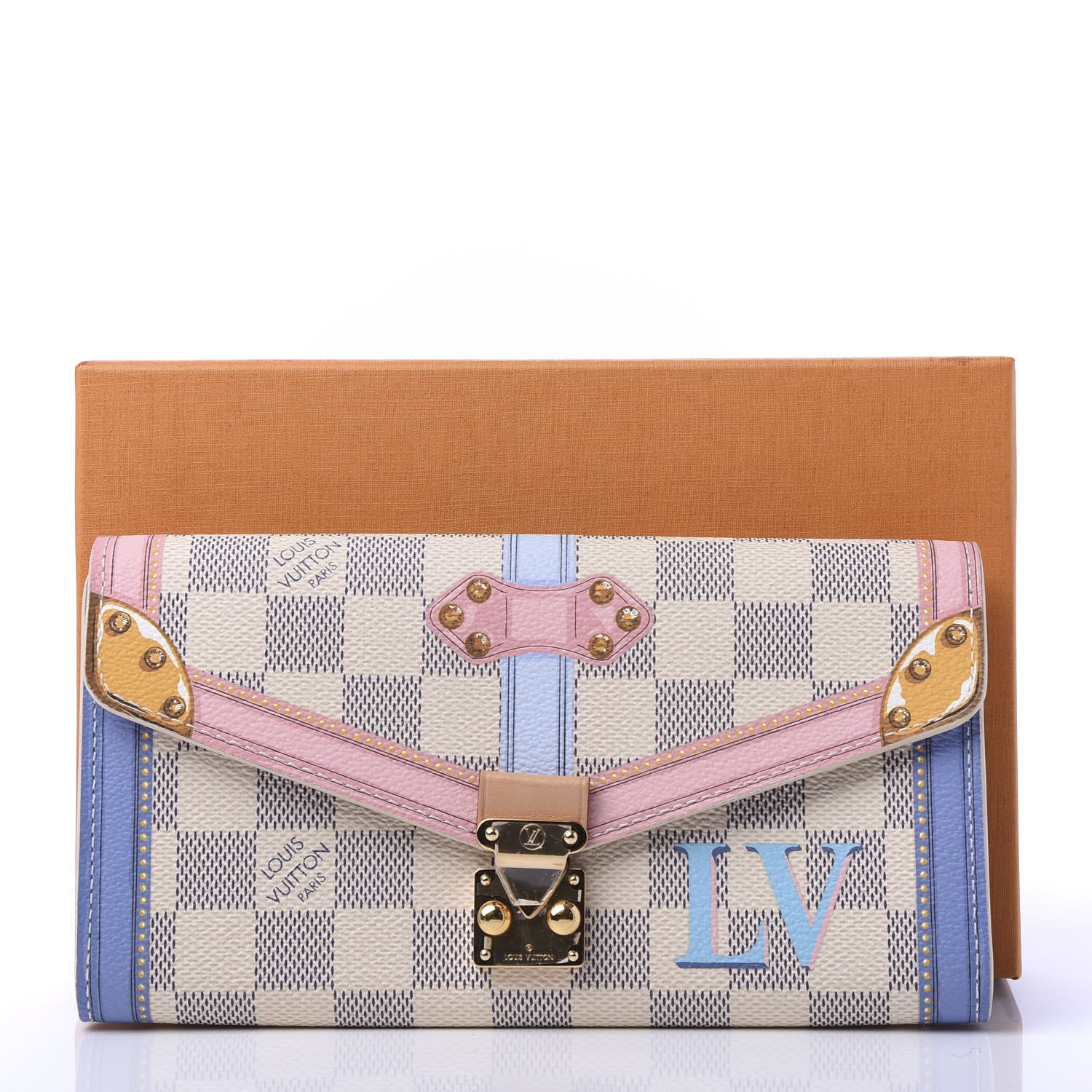 Louis Vuitton Damier Azur Summer Trunks Sarah Wallet NM 10 of 10