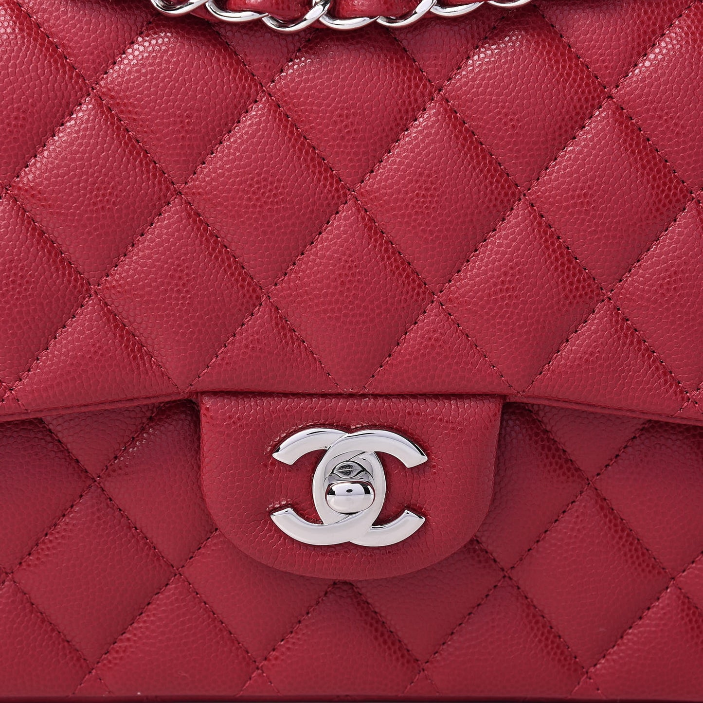 Caviar Quilted Medium Double Flap Pink