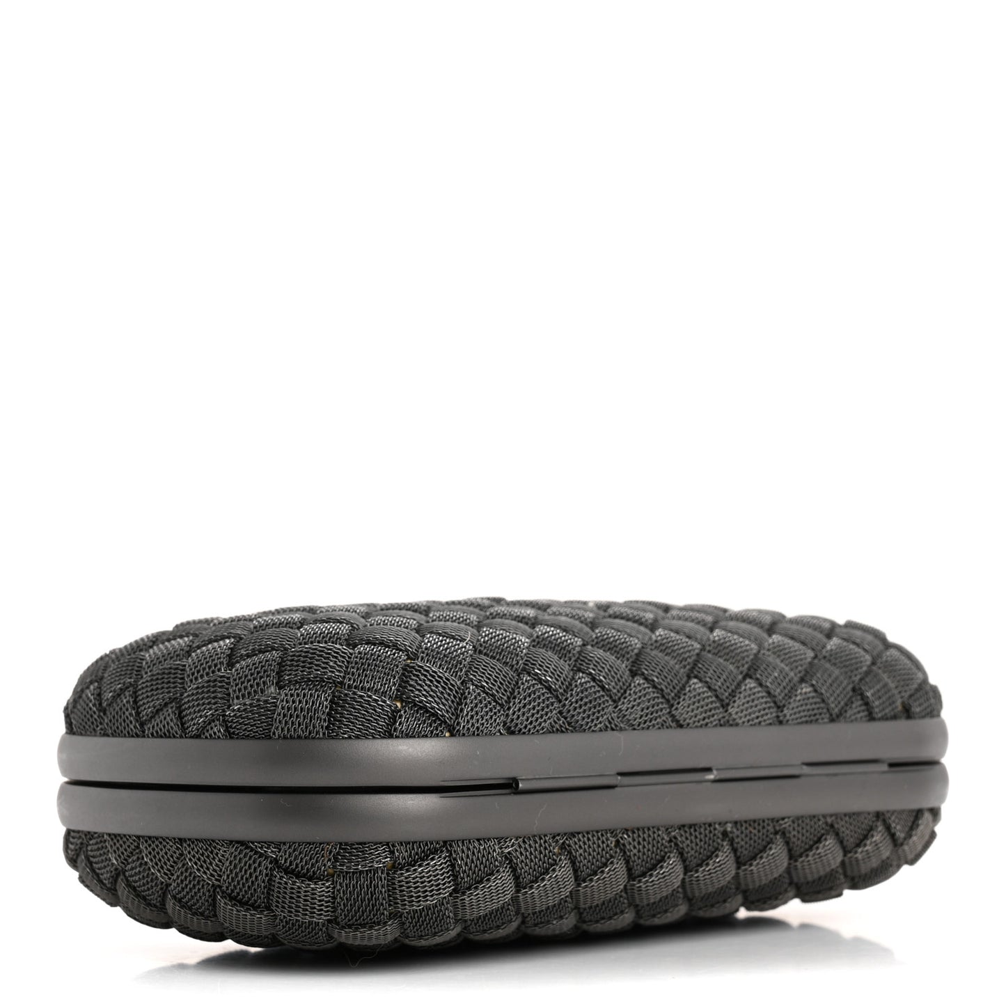 Metal Intrecciato Mesh Woven Knot Clutch Argento