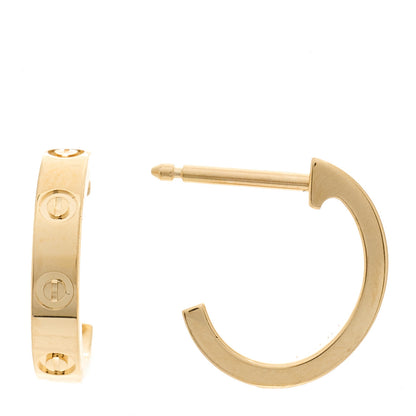 Cartier 18K Yellow Gold Small LOVE Hoop Earrings 1 of 5