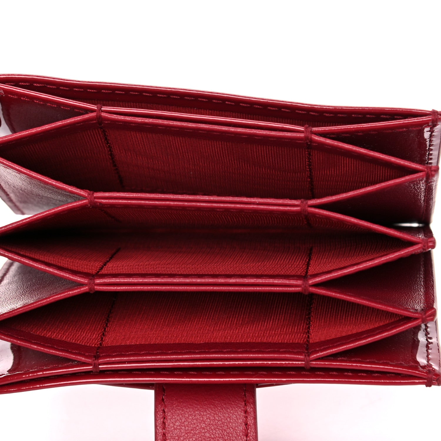 Christian Dior Patent Calfskin 30 Montaigne Gusseted Card Holder Red 5 of 9