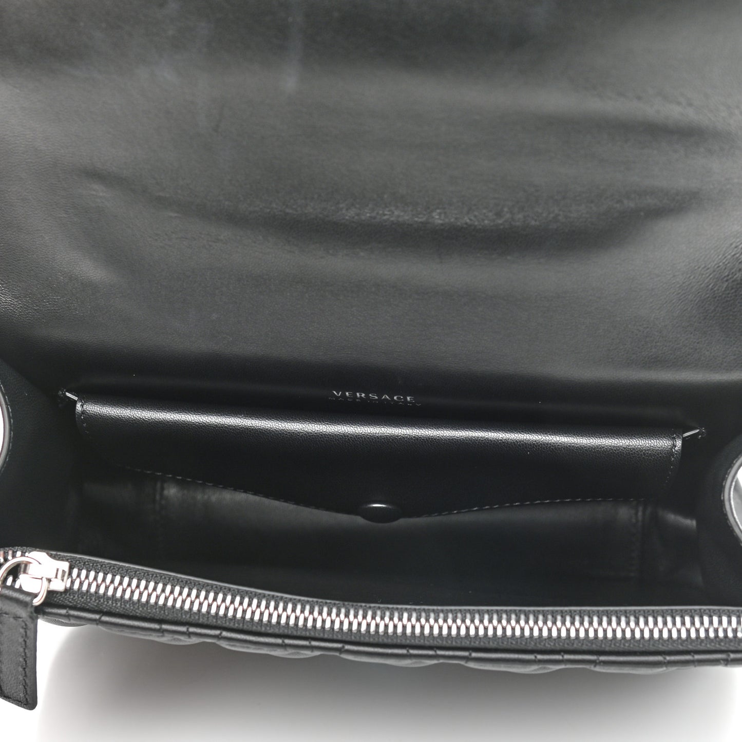 Nappa Quilted Virtus Top Handle Shoulder Bag Black
