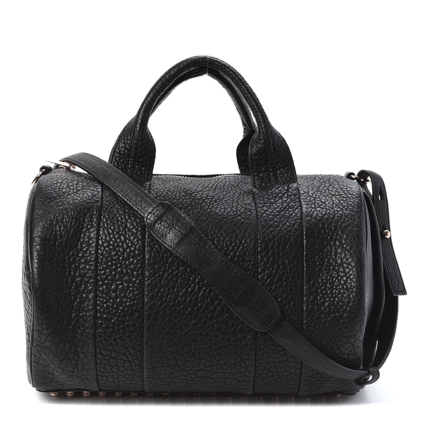 Pebbled Lambskin Rocco Black Rose Gold Hardware