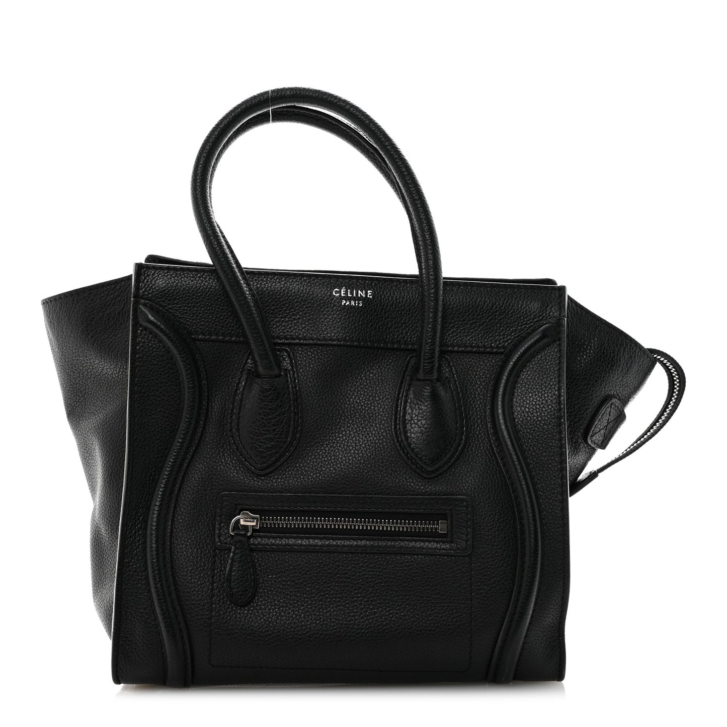 Drummed Calfskin Micro Luggage Black Black