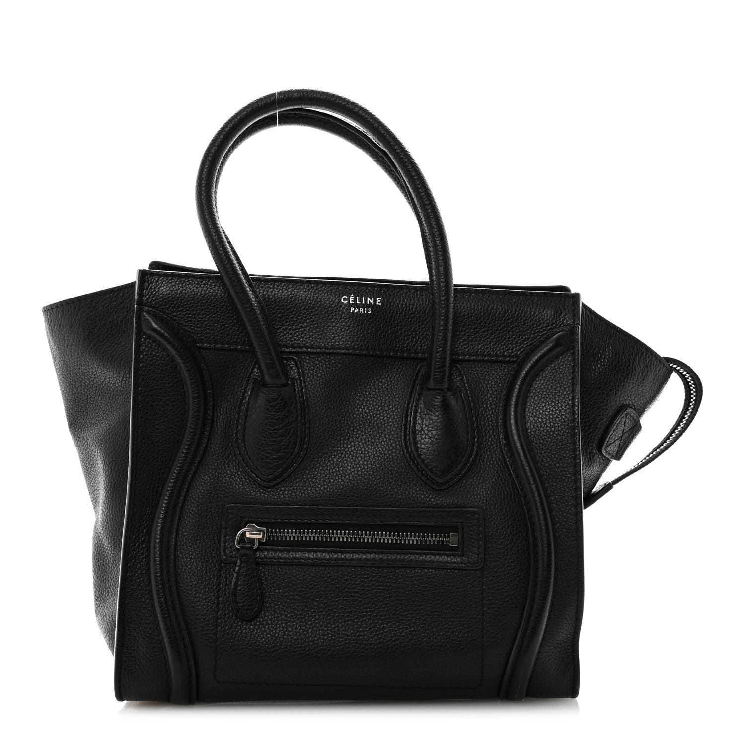 Celine Drummed Calfskin Micro Luggage Black Black 1 of 11