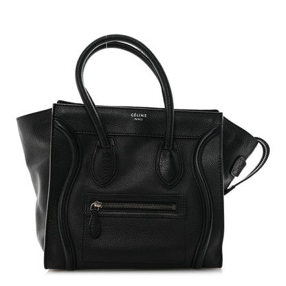 Celine Drummed Calfskin Micro Luggage Black Black 1 of 11