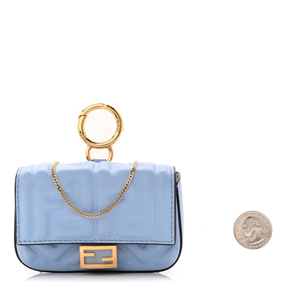 Fendi Nappa Matisse FF Embossed Nano Baguette Charm Placid Blue 2 of 7