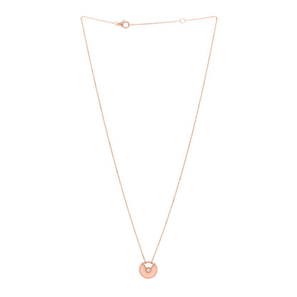 Cartier 18K Pink Gold Diamond Pink Opal XS Amulette de Cartier Pendant Necklace 3 of 5