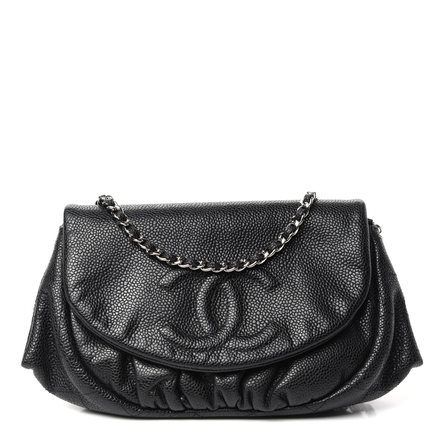 Chanel Caviar Half Moon Wallet On Chain WOC Black 1 of 11