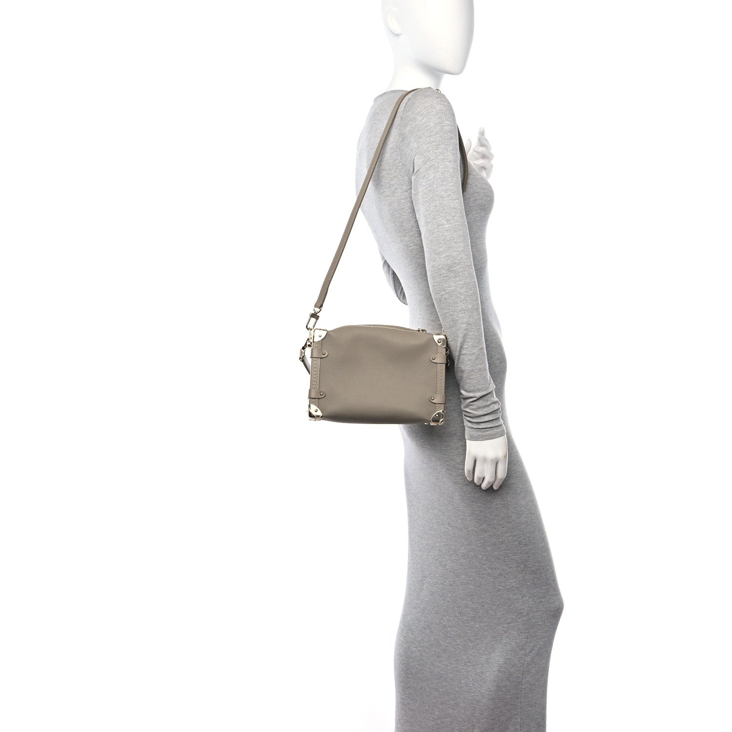 Louis Vuitton Calfskin Side Trunk MM Taupe 2 of 10