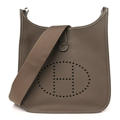 Hermes Taurillon Clemence Evelyne III PM Etoupe 1 of 11