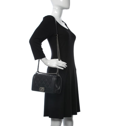 Chanel Calfskin Double Stitch Medium Boy Flap Black 2 of 9