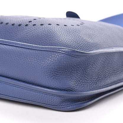 Hermes Taurillon Clemence Evelyne III PM Bleu Brighton 9 of 13